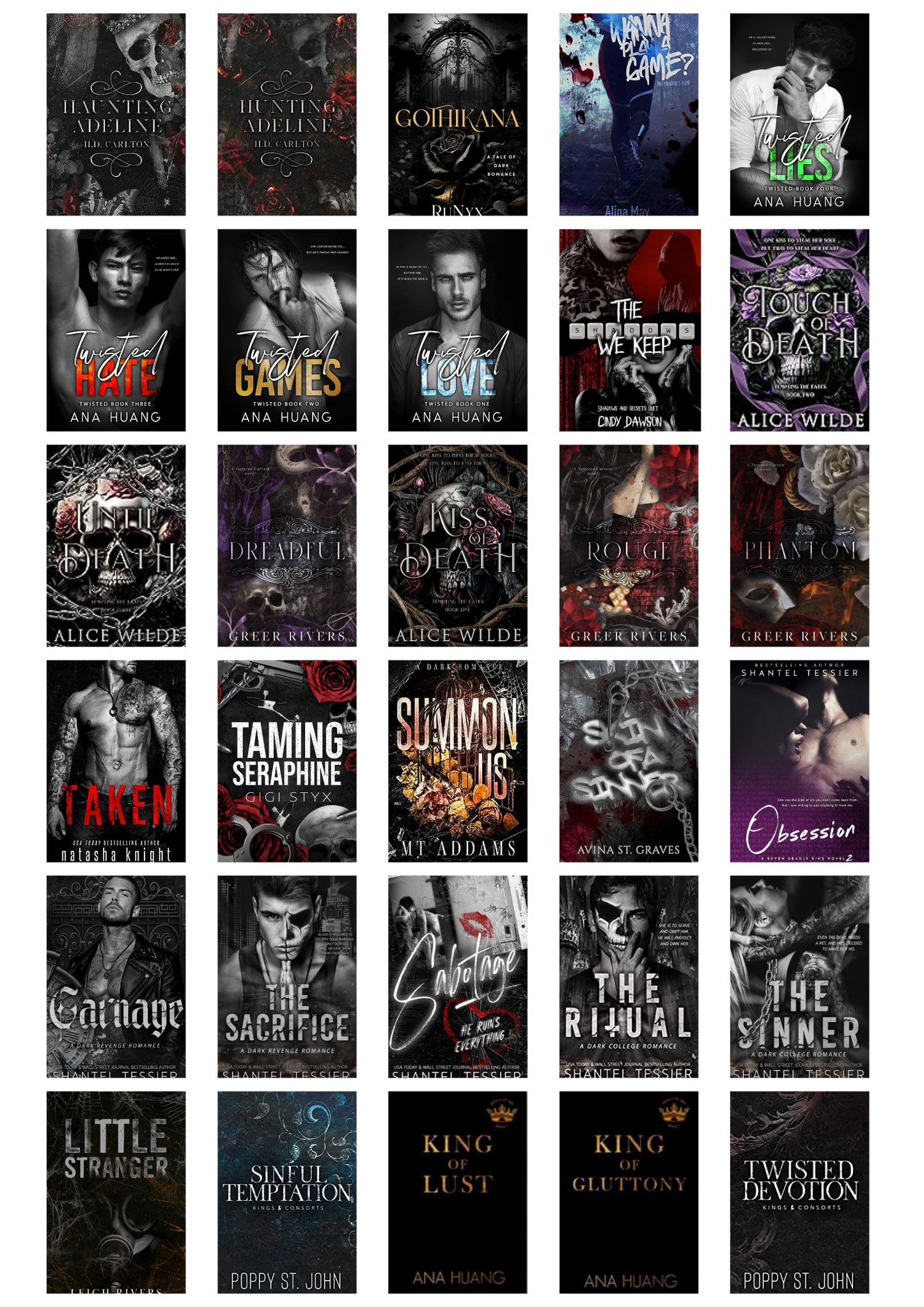 Dark Romance book cover stickers/printables