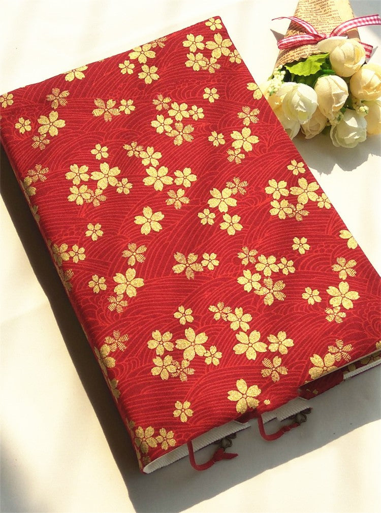 Gold embossed handmade cloth book cover