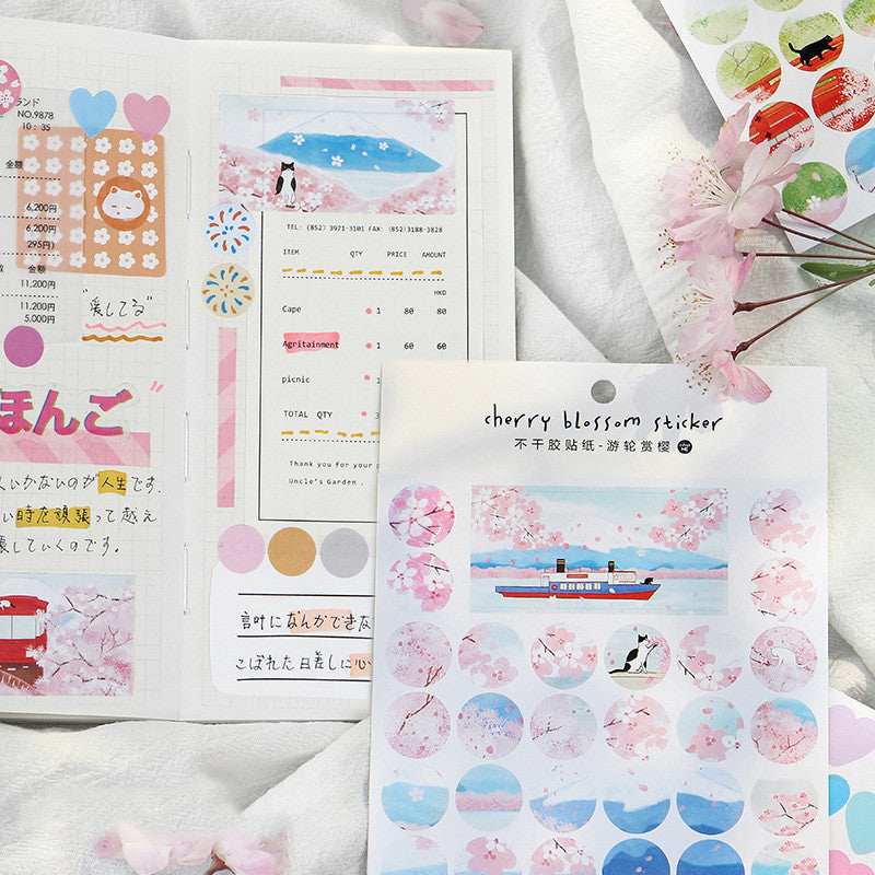 Decorative stickers of hand account journal