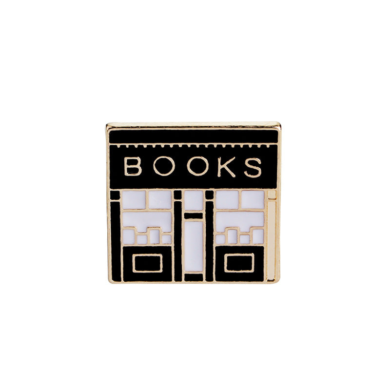 Bookstore Book conversation box cartoon Brooch