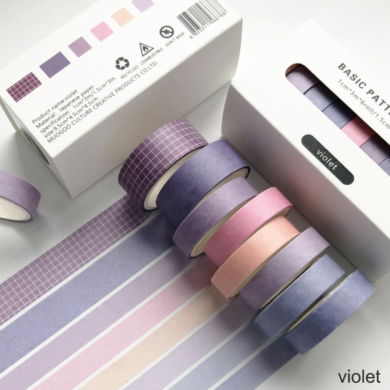 Solid color pocket book and paper tape set