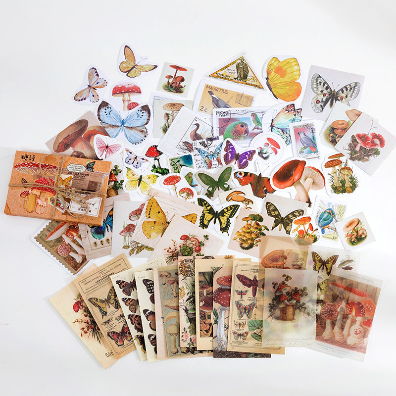 Mixed Material Box-packed Stickers Retro Memory Room Series Creative Journal Material Pasteup