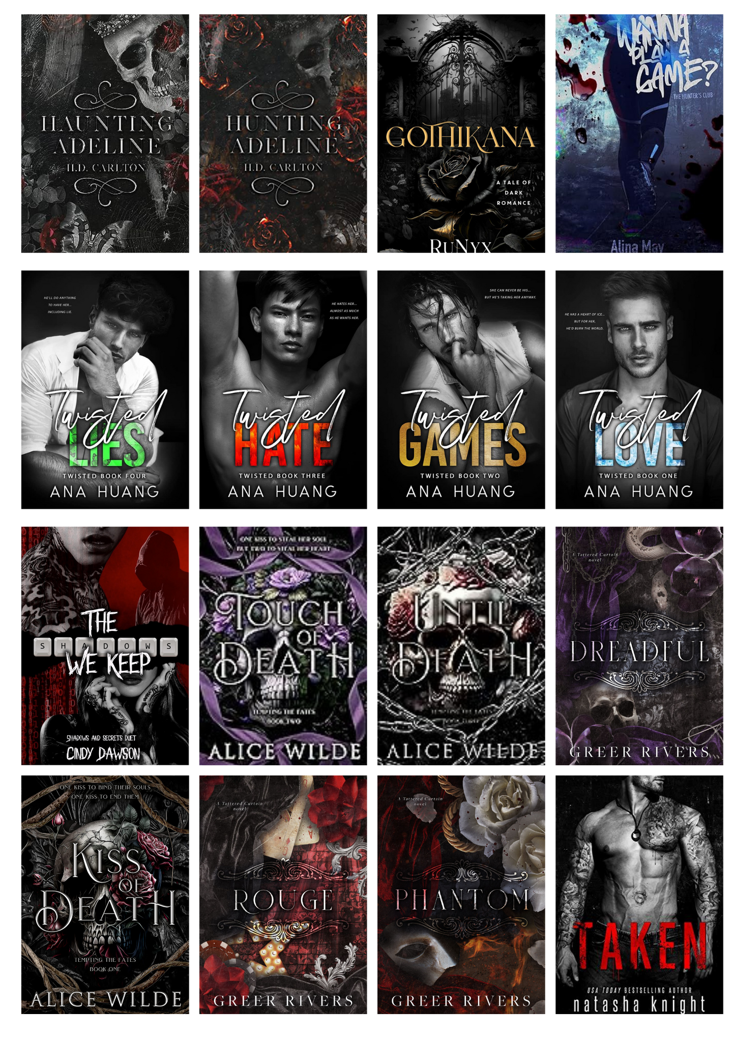 Dark Romance book cover stickers/printables