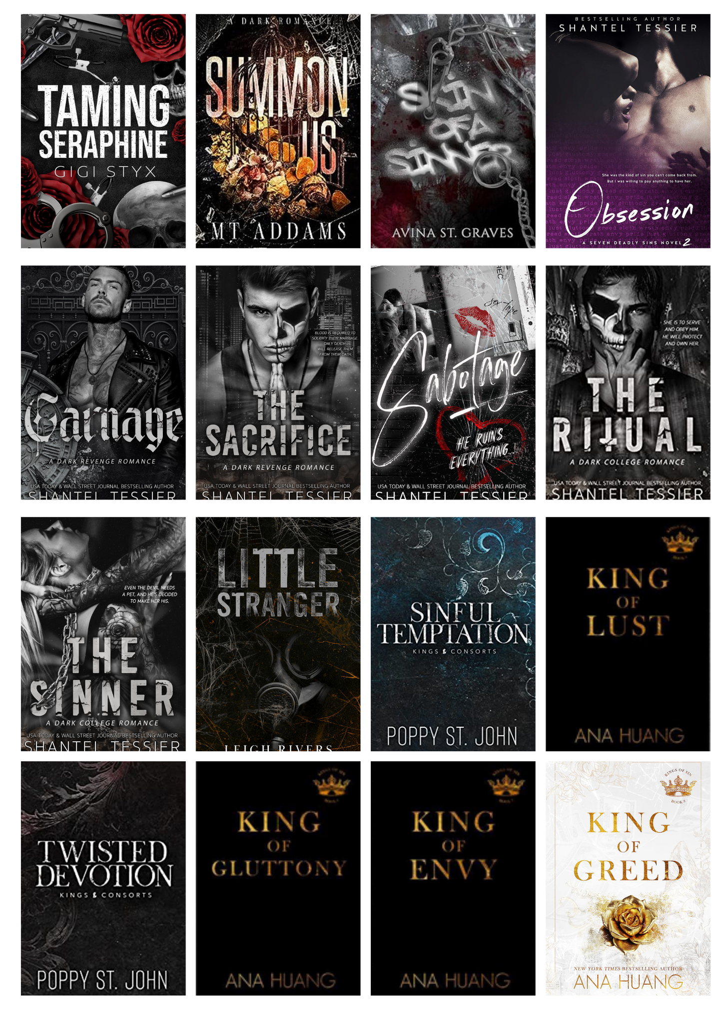 Dark Romance book cover stickers/printables