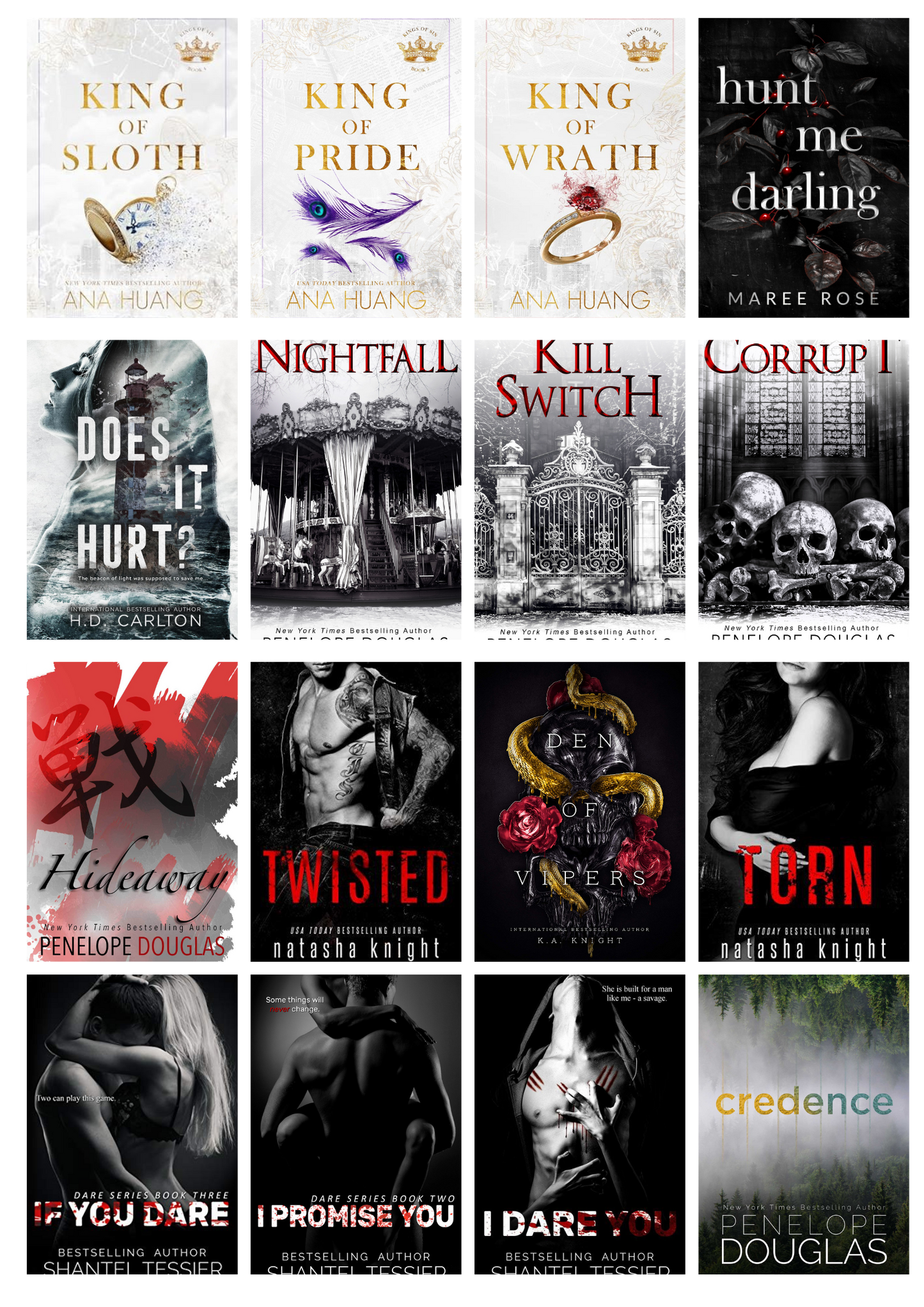 Dark Romance book cover stickers/printables