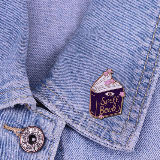 Magic Book Brooch Decorated With Shining Stars