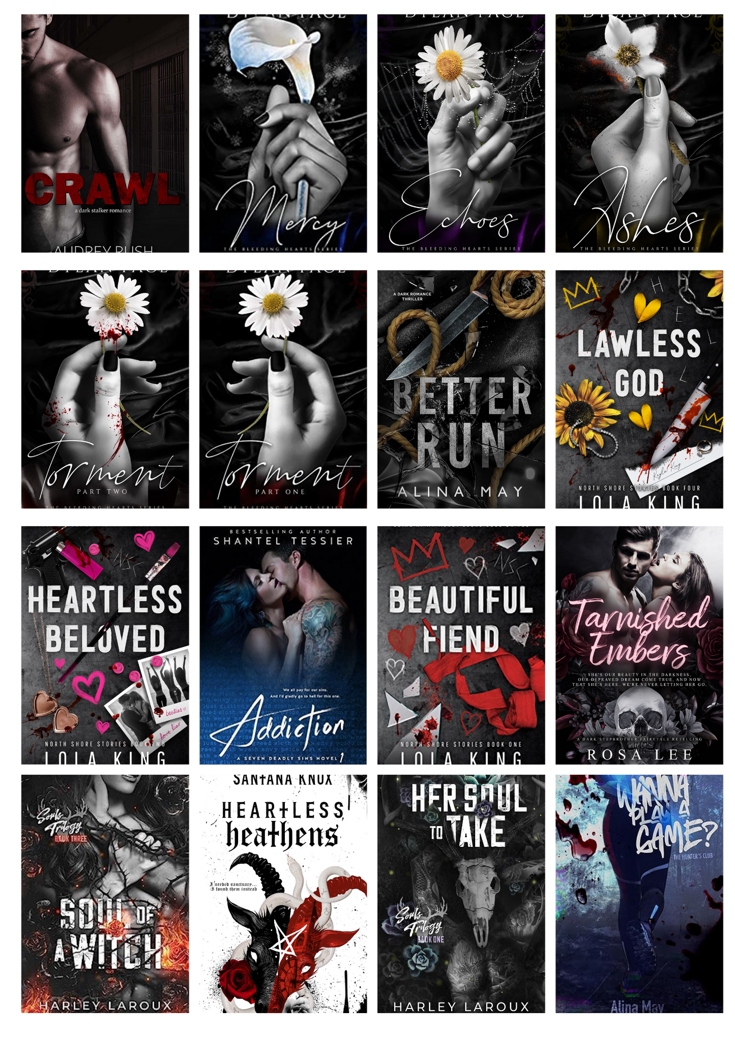 Dark Romance book cover stickers/printables