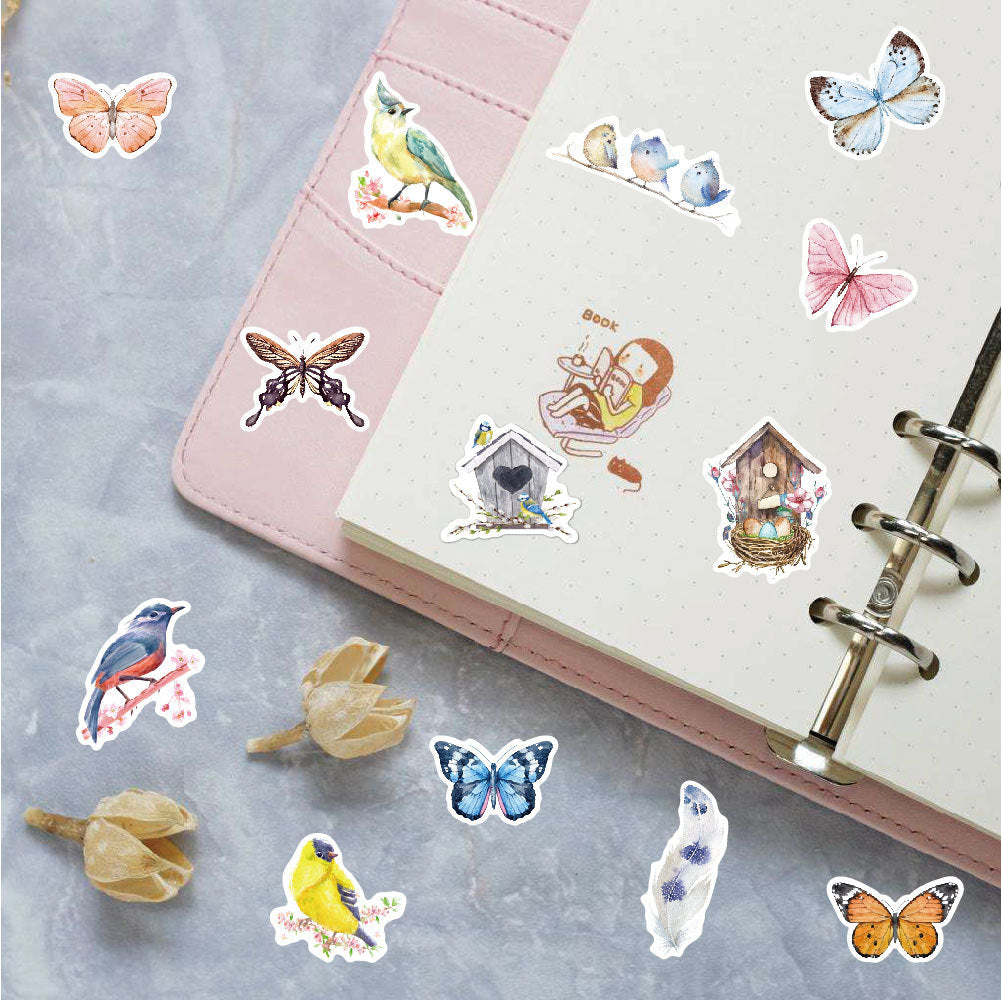 Creative Diary Book Decorative Color Butterfly Sticker