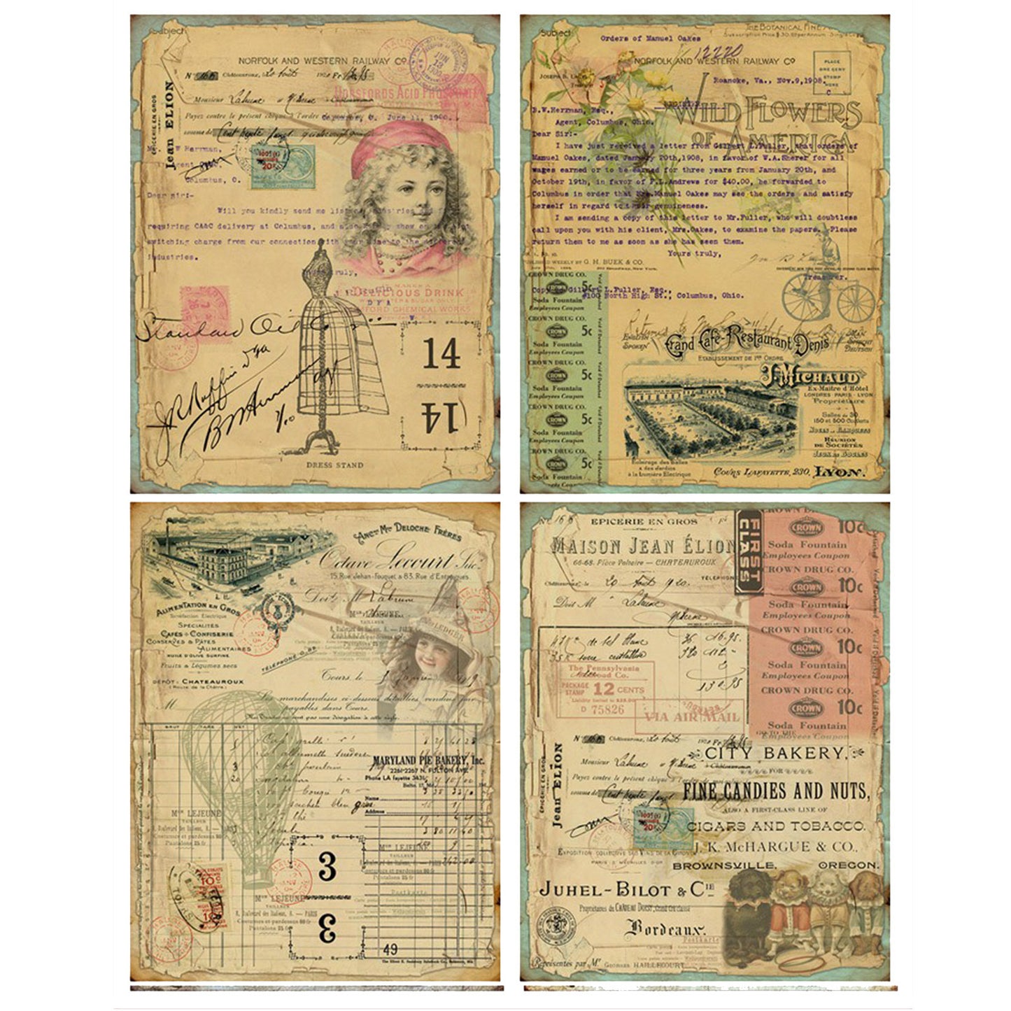 Retro Style Base Material Journal Stickers