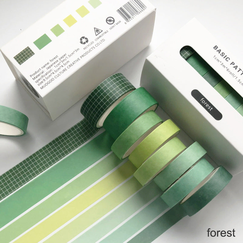 Solid color pocket book and paper tape set