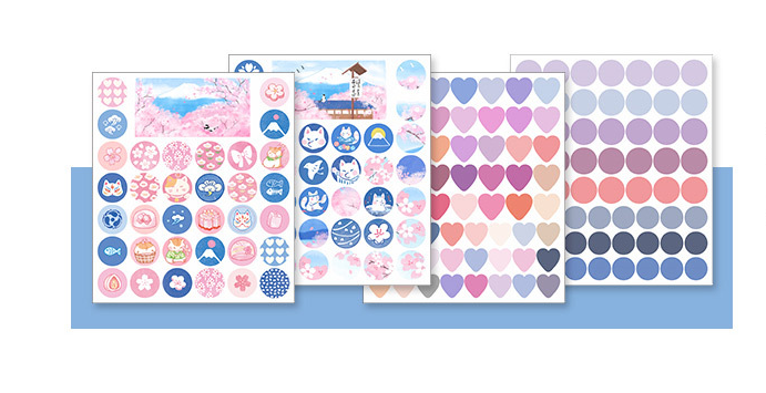 Decorative stickers of hand account journal