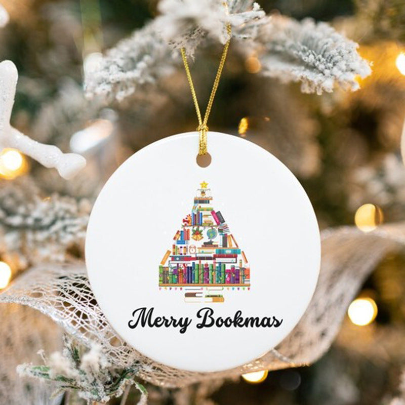 Book Christmas Tree Ornament Pendant Creative Acrylic