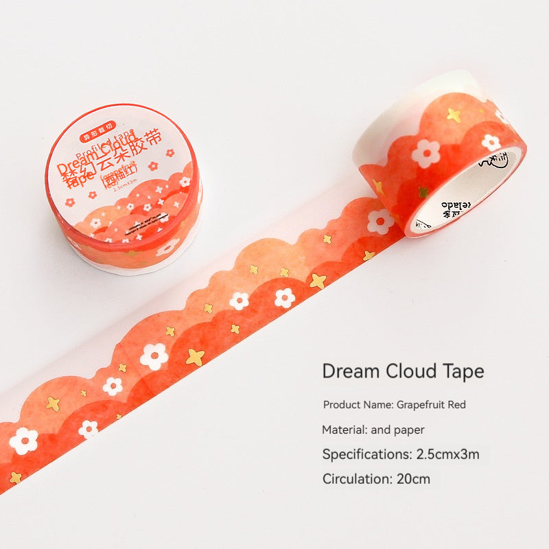 Fantasy Cloud Series Journal Tape Film Cute Cartoon Teenage Girl Tape Washi Stickers