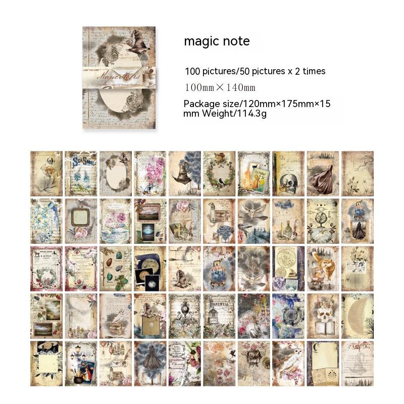 Retro Material Paper Book World Twilight Collage Notebook