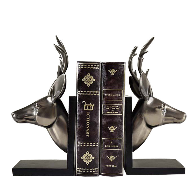 Cold Cast Bronze Deer Head Book Backrest