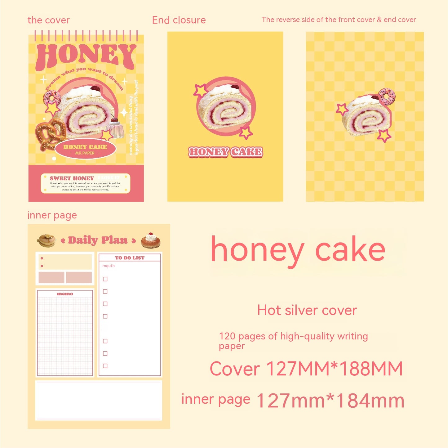 Dessert Vending Machine Series Cute Cartoon Bear Journal Book