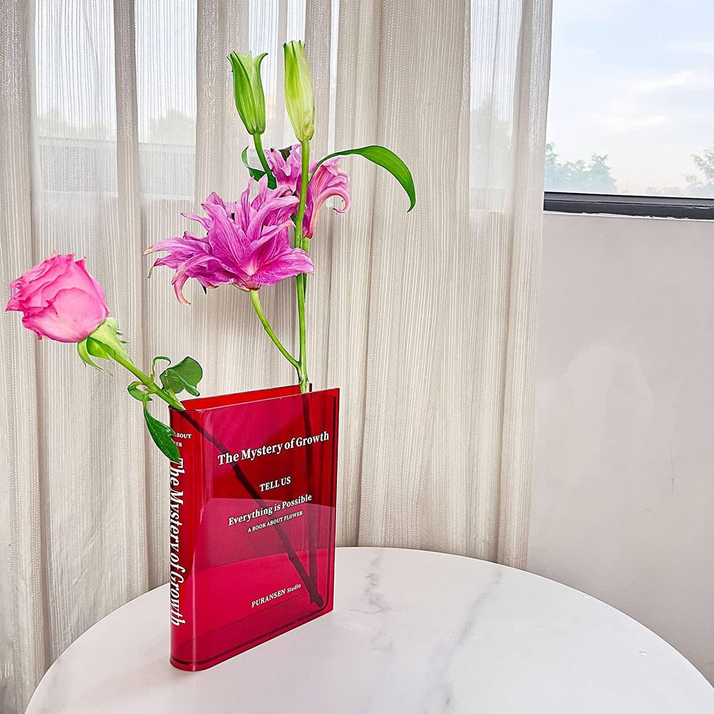 Acrylic Book Vase Simple Living Room Flower Arrangement Water Culture