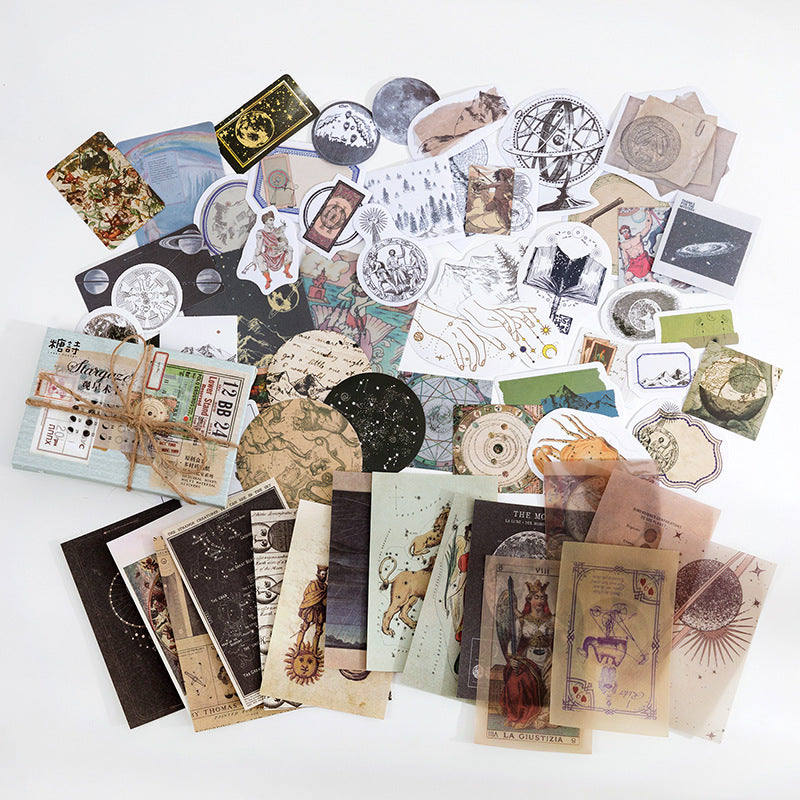 Mixed Material Box-packed Stickers Retro Memory Room Series Creative Journal Material Pasteup